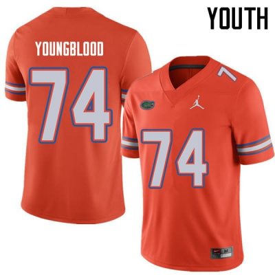 Youth Florida Gators #74 Jack Youngblood NCAA Jordan Brand Orange Authentic Stitched College Football Jersey KIJ2462DD